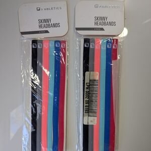 Fabletics Skinny Headbands  - 6 Vibrant Colors, Lot Of 2
